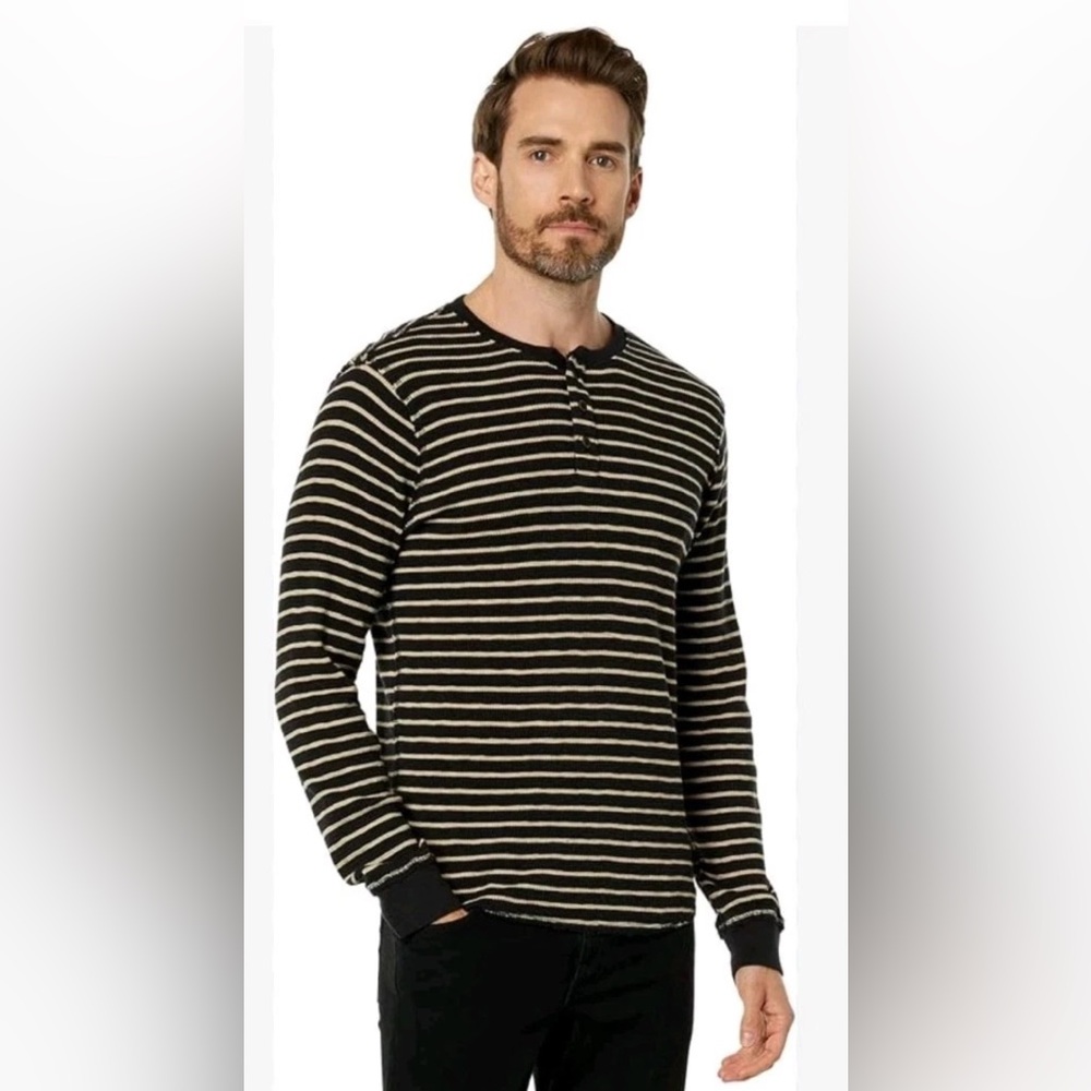 NWT Good Counsel Men's BLACK w/WHITE STRIPES Shirt